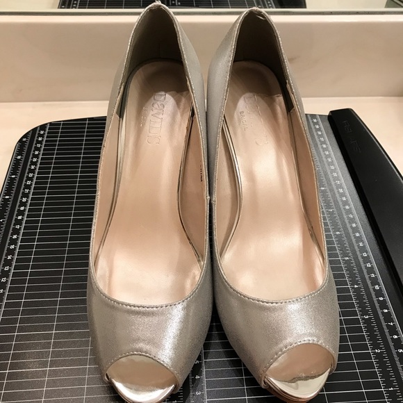 David Bridal’s Silver Peep Toe Heels | NWOT - Picture 4 of 5